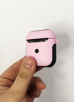 Чехол для apple airpods противоударный розовый2 фото