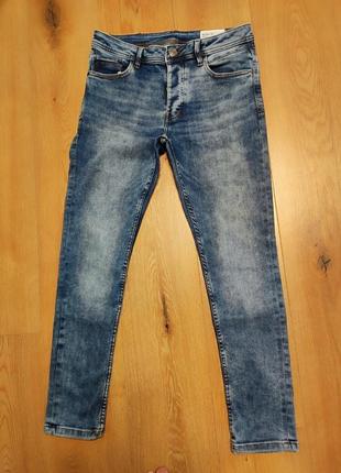 Джинси чоловічі сині еластичні slim fit denim co, розмір m