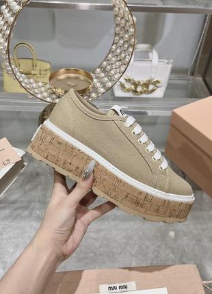 Кеды на толстой подошве miu miu