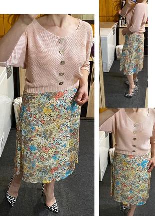 Стильная  легкая юбка миди  в цветочный принт,drykorn for beautiful people,p.xs-s2 фото