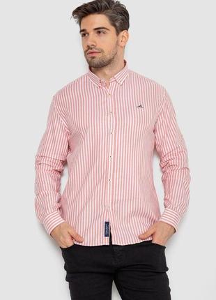 Сорочка чоловіча в смужку, колір молочно-рожевий, розмір m fa_010897