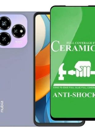 Защитное стекло-пленка fiji ceramics для nubia v60 design полная проклейка черный