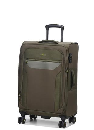 Чемодан франция ткань 4 колеса с расширением средний м 67х43х23(+5) см 67 л 3.6 кг worldlinе 616