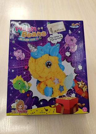 Детское творчество игрушка из помпонов "plush beans" единорог zd-m017