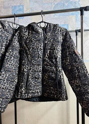 Стильна куртка на осінь куртка в лео принт