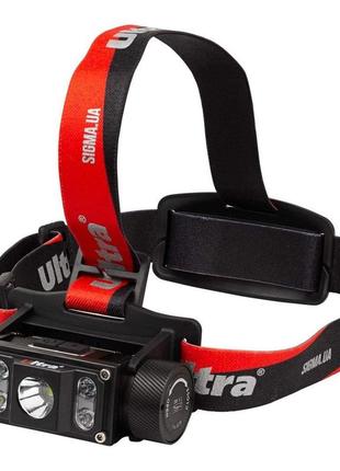 Led ліхтар налобний акумуляторний 1000лм li-ion 21700 4000мач ultra (5390032)
