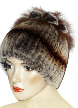 Шапка женская меховая из кролика  rex rabbit (золотисто-рыжая)