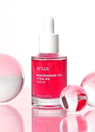Освітлююча сироватка з ніацинамідом та тха кислотою anua 10% niacinamide + 4% tranexamic acid dark spot correcting serum 30ml