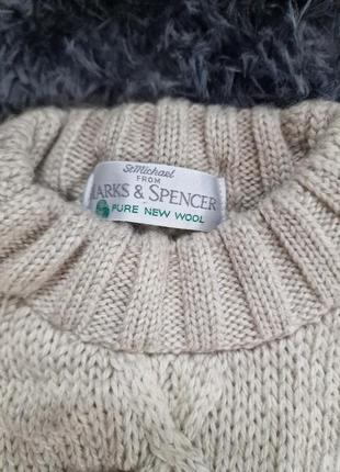 100% шерсть, винтажний світер молочного кольору marks and spencer7 фото