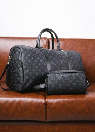 Комплект сумка + клатч louis vuitton чорний