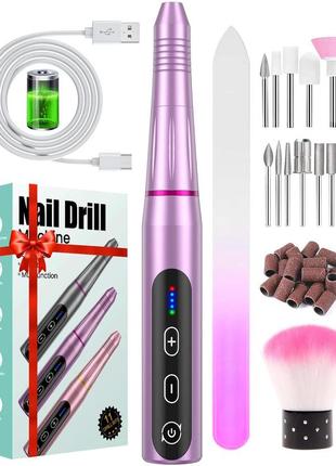 Электрическая дрель для ногтей, аккумуляторная, usb, 5 регулируемых скоростей, электрическая пилка для ногтей,