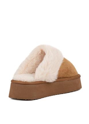 Уггі жіночі капці зимові карамель текстиль на платформі 150501