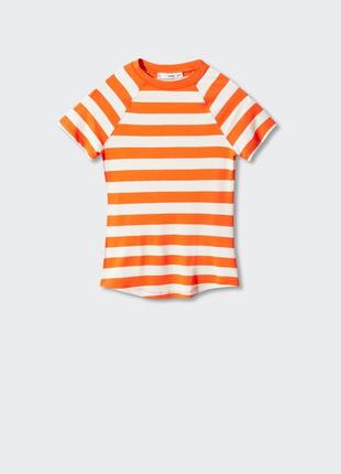 Футболка, футболка в смужку, футболка полоска mango, футболка з віскози5 фото