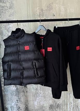 Мужской стильно комплект костюм и жилетка hugo boss