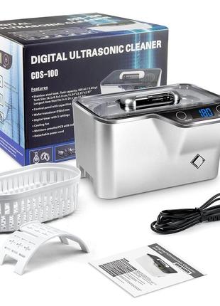 Ультразвуковой очиститель lifebasis cds-100 (серебряный) 42000 гц, 600 мл ультразвуковой очиститель 5 раз