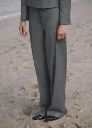 Брюки женские серые прямого кроя zara new