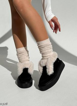 Зимові лофери жіночі замшеві