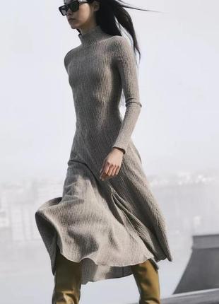 Платье женское серое асимметричное zara new