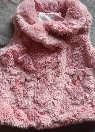 Жилетка меховая для девочек на возраст 2-3 года