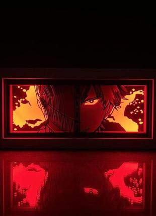 Багатошаровий нічник лампа аніме chainsaw man людина-бензопила світильник гібрид денджи denji