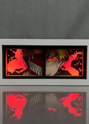 Багатошаровий нічник лампа аніме chainsaw man людина-бензопила світильник гібрид денджи denji