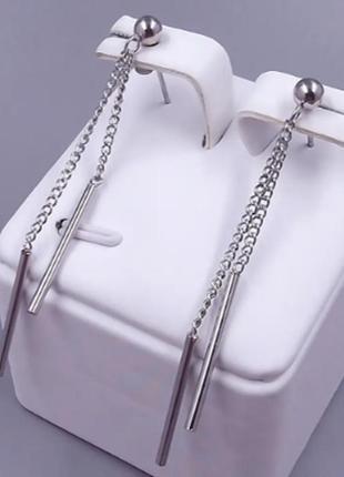 Сережки- цвяшки  xuping ttm stainless steel довжина 5,3 см. ширина 0,4 см.