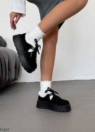 Черевики зимові сноубутси з хутром тедді чорні коричневі мокко бежеві 11330 11331 11332 11333