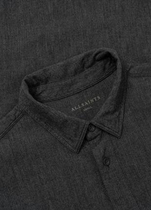 All saints millard shirt ramskull logo gray  чоловіча сорочка