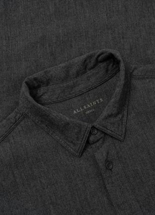 All saints millard shirt ramskull logo gray  чоловіча сорочка