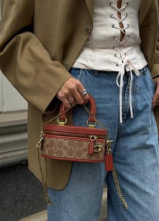 Кожаная сумка бочка бочонок коач coach