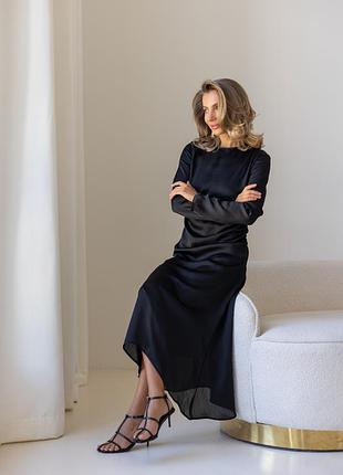 Шифоновое платье с рукавом