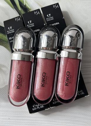 Блиск kiko milano 17, блиск кіко 17, блиск для губ 3d hydra lipgloss kiko milano 17 4