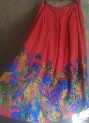 Шикарная длинная юбка с карманами