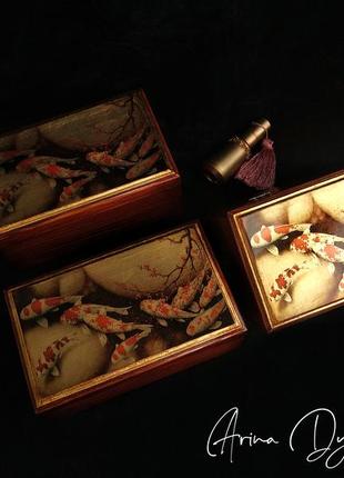 Шкатулка "рыбы кои"