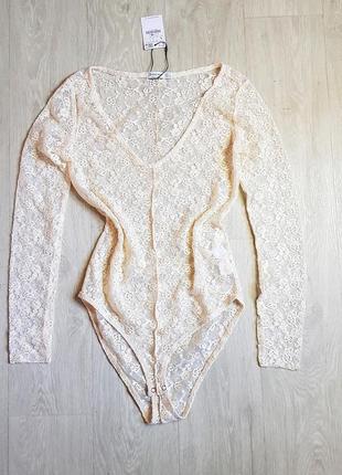 Боди женский молочного цвета кружный блузка женская рубашка женская базовая