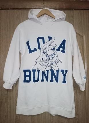 Коттоновый свитшот с капюшоном, худи с принтом,40-44разм