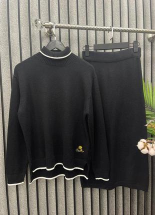 Костюм кашемир 100% в стиле loro piana черный беж голубой