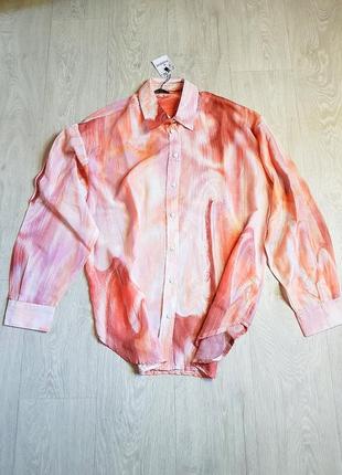 Рубашка женская оверсайз свободный крой блузка женская