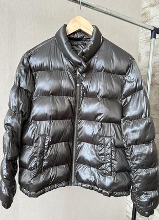 Пуховик женский massimo dutti, размер xl( на l), коричнево-серый