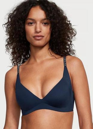 Бюстгалтер victoria’s secret темно-синій t-shirt push-up comfort bra