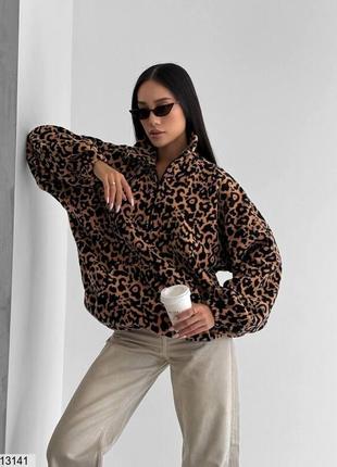 Женское худи в леопардовый принт