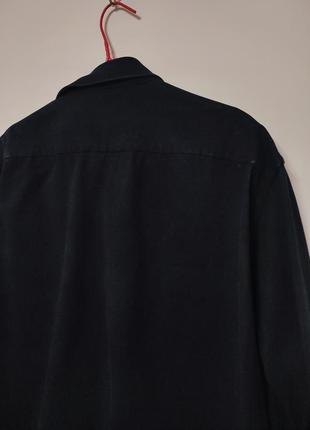 Сорочка рубашка чоловіча чорна щільна пряма широка повсякденна jasper conran man, розмір 2xl8 фото