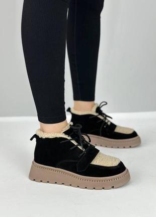 Стильные ботинки женские в черном цвете 🖤🖤🖤
