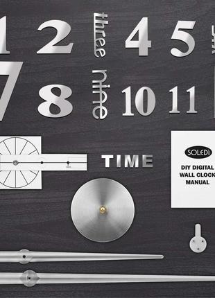 Настенные часы soledi с 3d-наклейкой, настенные часы своими руками, многоразовые,...