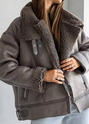 Дублянка графіт на хутрі тепла