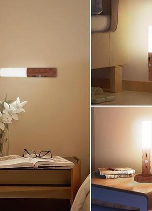 Ulsam 2 шт. usb перезаряжаемые беспроводные настенные светильники, деревянные датчики...