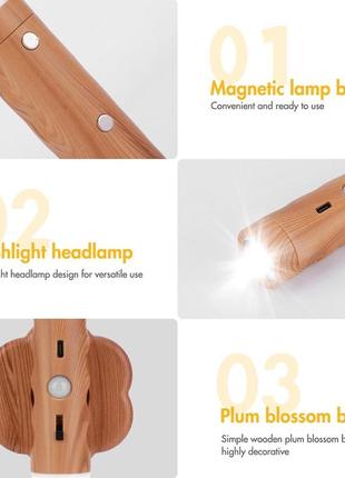 Ulsam 2 шт. usb перезаряжаемые беспроводные настенные светильники, деревянные датчики...