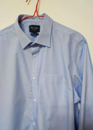 Сорочка рубашка чоловіча блакитна синя легка пряма широка класична повсякденна f&f man, розмір xl.2 фото