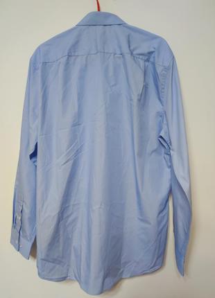 Рубашка рубашка мужская голубая синяя легкая прямая, широкая классическая повседневная f&amp;f man, размер xl.3 фото