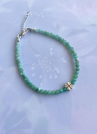Серебряный браслет из изумруда со вставками «магия»7 фото